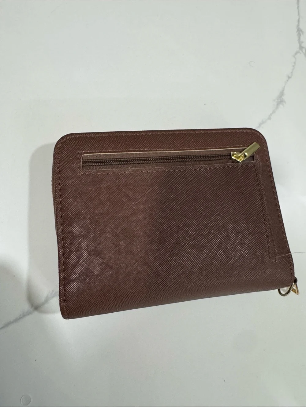 A7 Zip Wallet - Brown Leather Look
